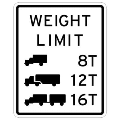 وکتور تابلوی محدودیت وزن کامیون