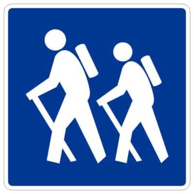 وکتور نماد پیاده‌روی و کوهنوردی