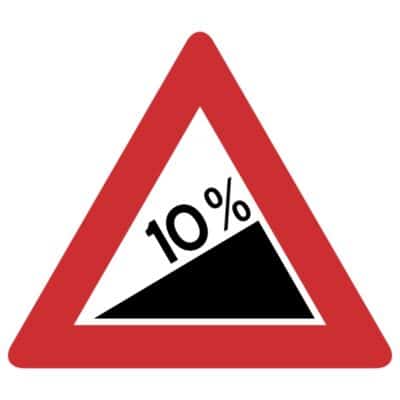 وکتور هشدار شیب سربالایی ۱۰٪