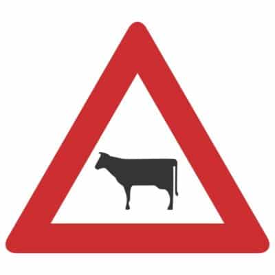 وکتور هشدار عبور اهلی (گاو)