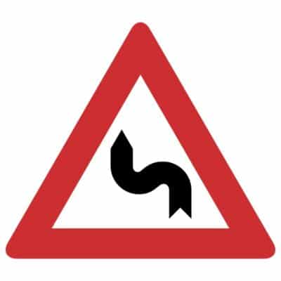 وکتور هشدار پیچ پی‌درپی راست