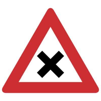 وکتور هشدار تقاطع هم‌سطح