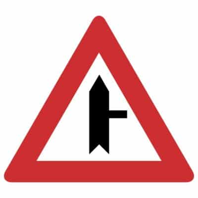 وکتور هشدار تقاطع اصلی و فرعی