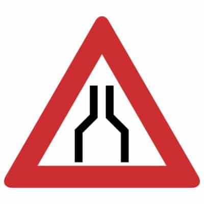 وکتور هشدار باریک شدن راه (دو طرف)