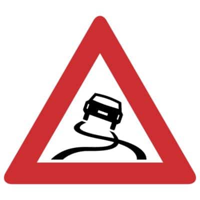 وکتور هشدار جاده لغزنده (انحراف)