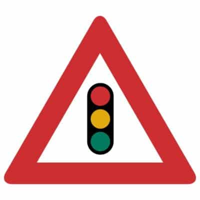 وکتور هشدار چراغ راهنمایی