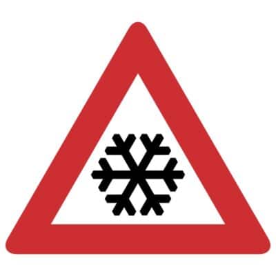 وکتور هشدار جاده یخ‌زده