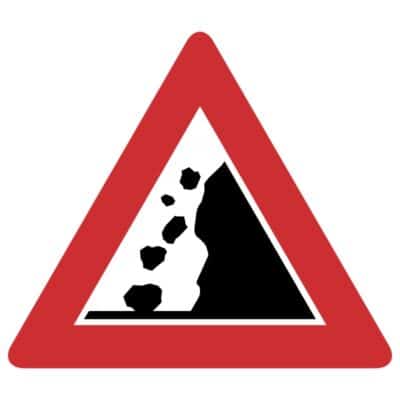 وکتور هشدار ریزش کوه (سنگ)