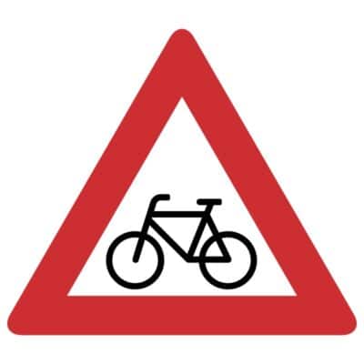 وکتور هشدار عبور دوچرخه