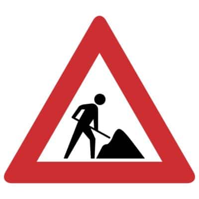 وکتور هشدار کارگران مشغول کارند