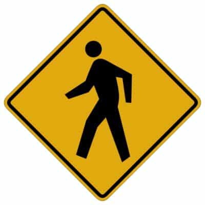 وکتور هشدار عبور پیاده (لوزی)