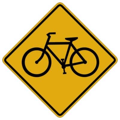 وکتور هشدار عبور دوچرخه (لوزی)