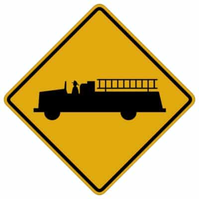 وکتور هشدار عبور خودروی آتش‌نشانی