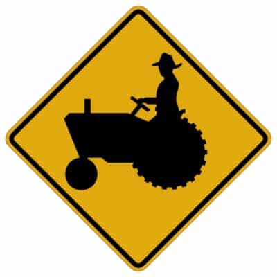 وکتور هشدار عبور ادوات کشاورزی