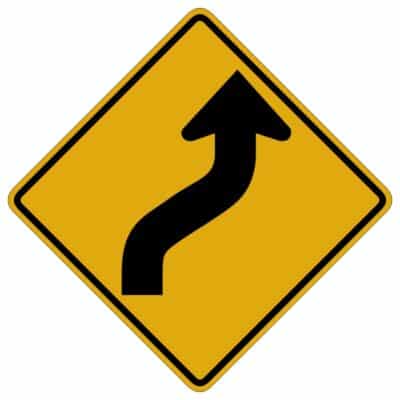 وکتور هشدار پیچ جاده (S شکل)