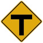 وکتور هشدار تقاطع T شکل