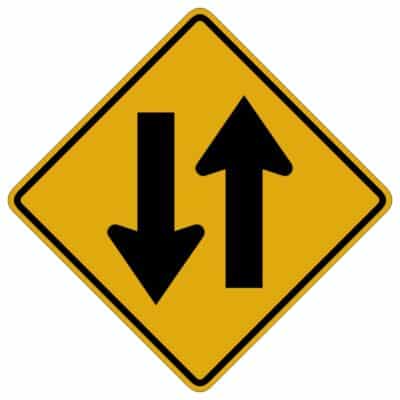 وکتور هشدار ترافیک دوطرفه