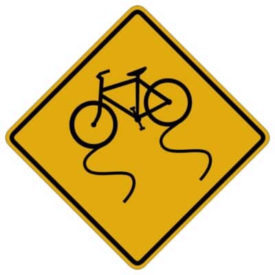 وکتور هشدار لغزندگی دوچرخه