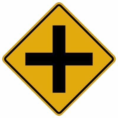 وکتور هشدار تقاطع چهارراه