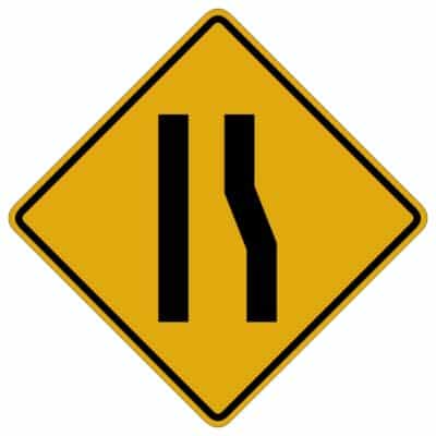 وکتور هشدار باریک شدن مسیر