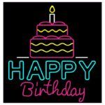 دانلود طرح آماده نئون فلکس کیک تولد Happy Birthday مناسب جشن و تولد فروشی